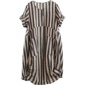 Women's Ruffle Oversize Casual Midi Dresses with Pockets